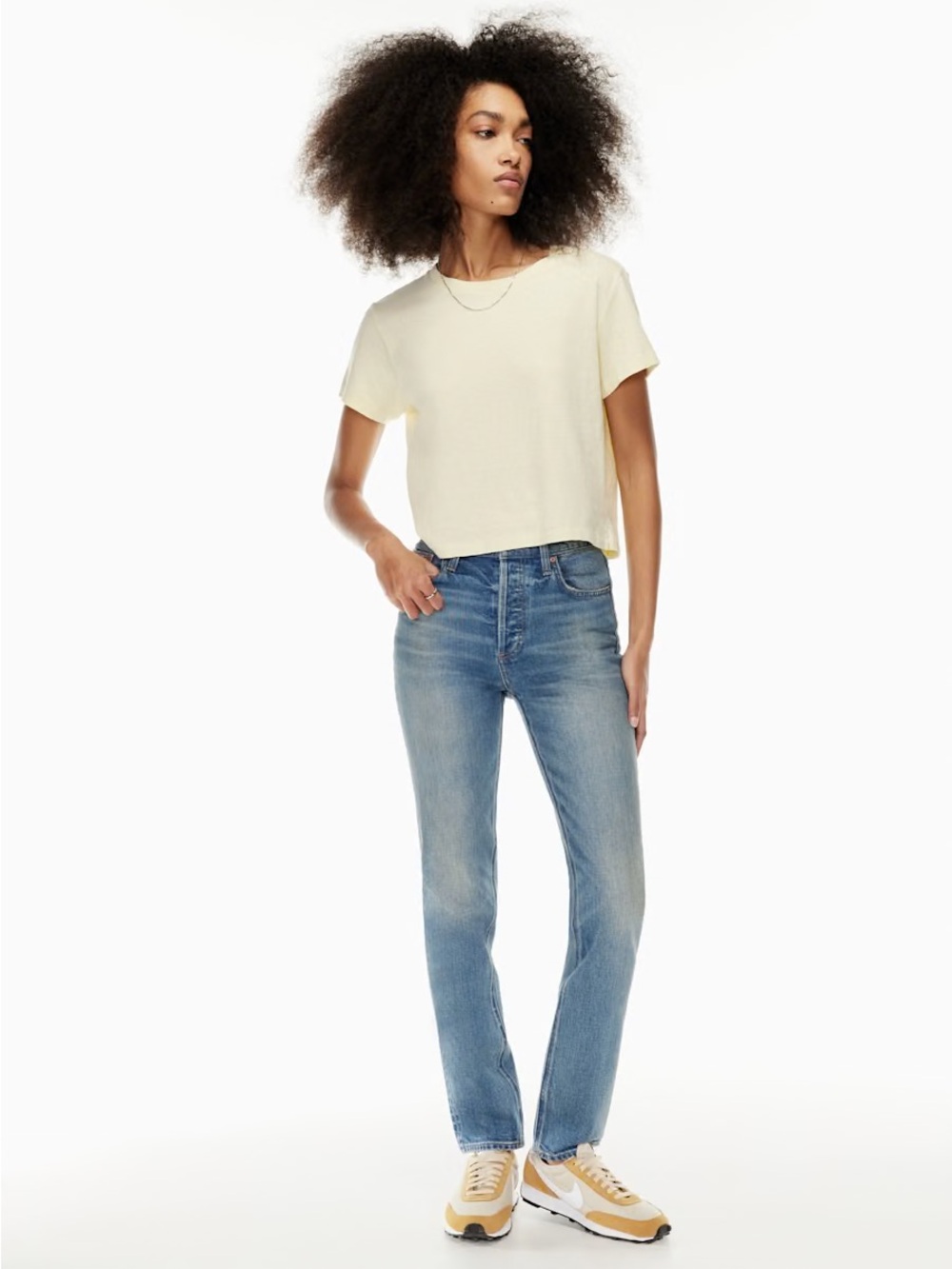 Denim Forum Straight-Leg Jeans in Faded Blue